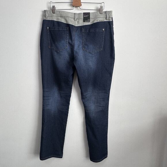 Inc International Concepts Boyfriend Jeans 14 Knit Waistband Blue Stretch 36x32 - Picture 8 of 9